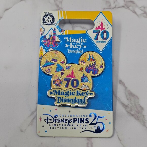 Disneyland 70th Anniversary Disney Magic Key Exclusive Mickey lcon LE LR Pin DLR - Picture 1 of 2